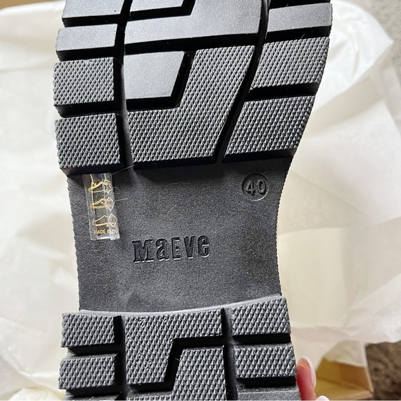 Anthropologie Maeve NEW Chelsea Boots Ivory Genuine Leather Size 40 US 9 Moto - Picture 10 of 12